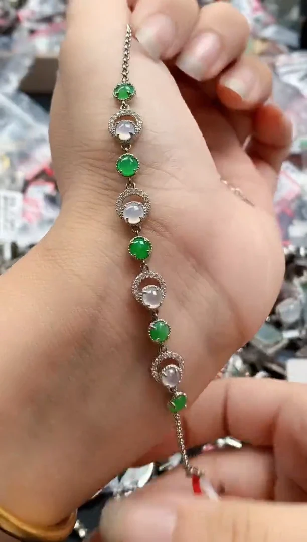 银S925镶嵌戒指翡翠天然A货缅甸翡翠