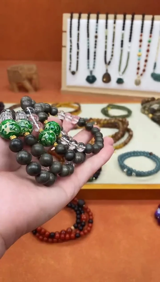 手串檀香木未镶嵌单圈柬埔寨水晶手串