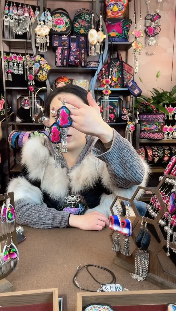 织绣 民族风手工非遗老绣饰品656