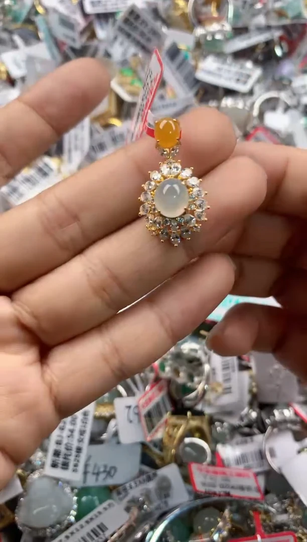 银S925镶嵌戒指翡翠777      4