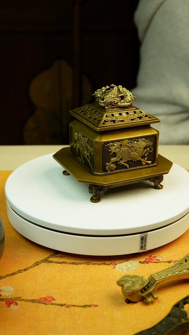 精炼铜麒麟方尊香炉