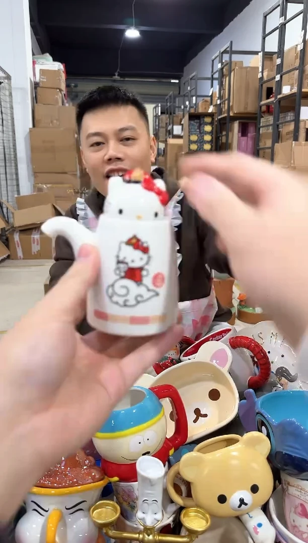 瓷片kt猫酱油壶