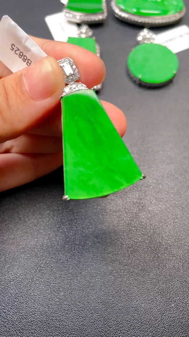 吊坠(不含链)银S925镶嵌翡翠吊坠