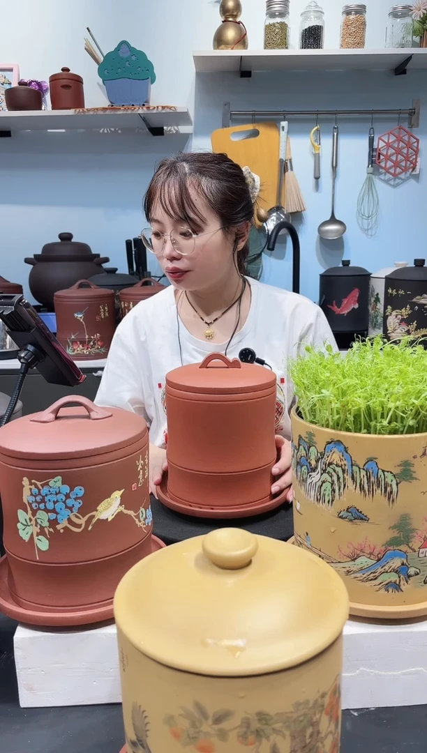 姝*小中号 红泥竹节款+紫砂托盘