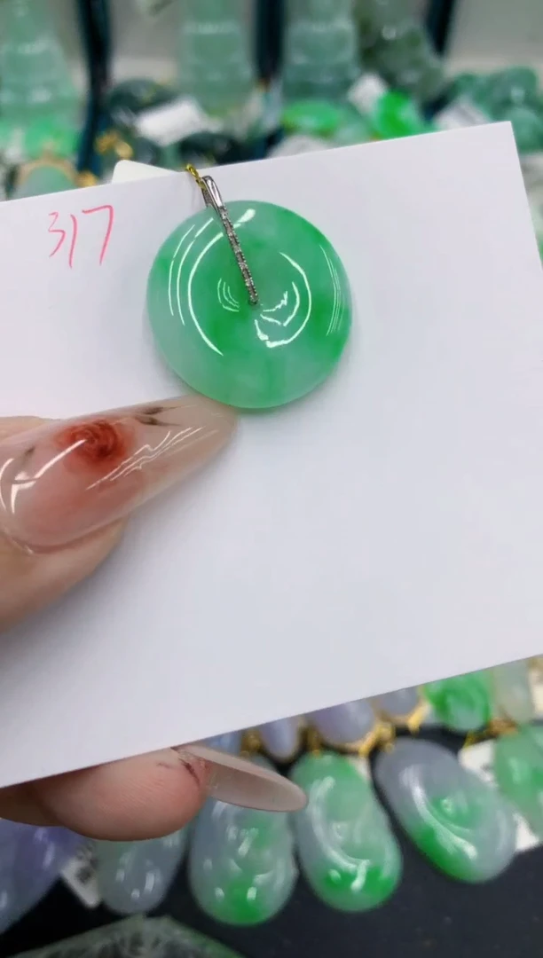 翡翠18K金镶嵌颈饰号链接111111111