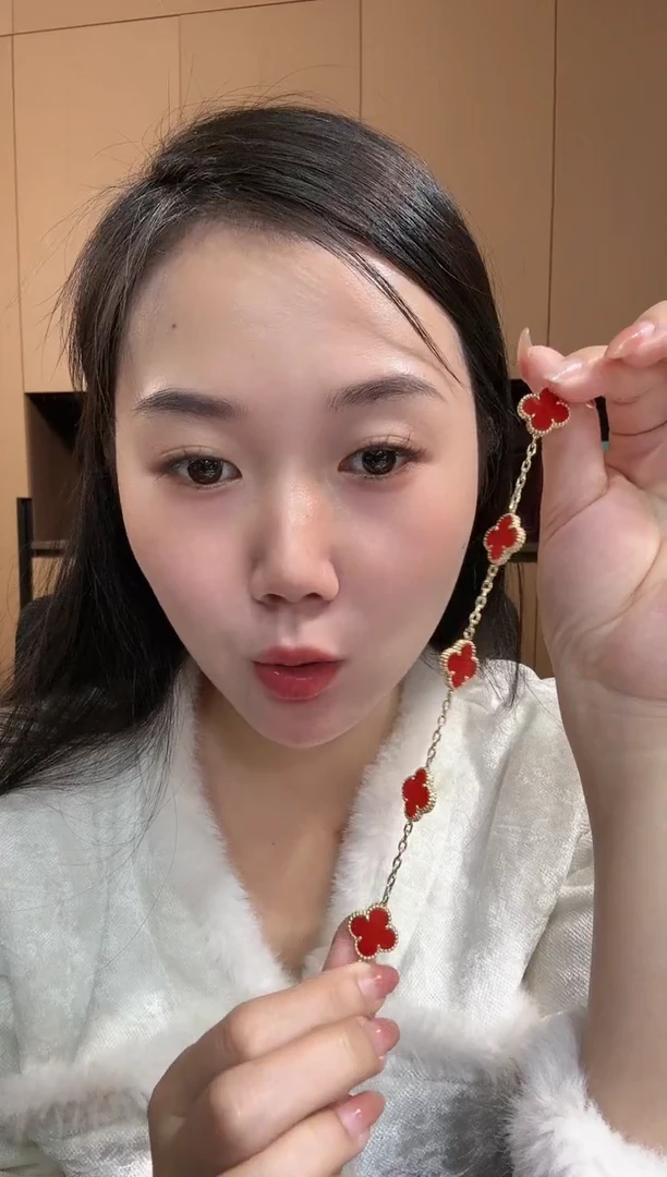 【闪购商品】玛瑙/玉髓手链18K金镶嵌红色k黄，五花手链GHJ