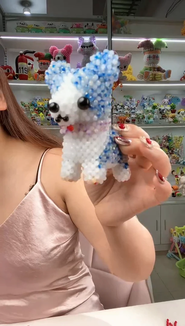 玻璃2451卡4水晶柯基狗材料包1套蓝色