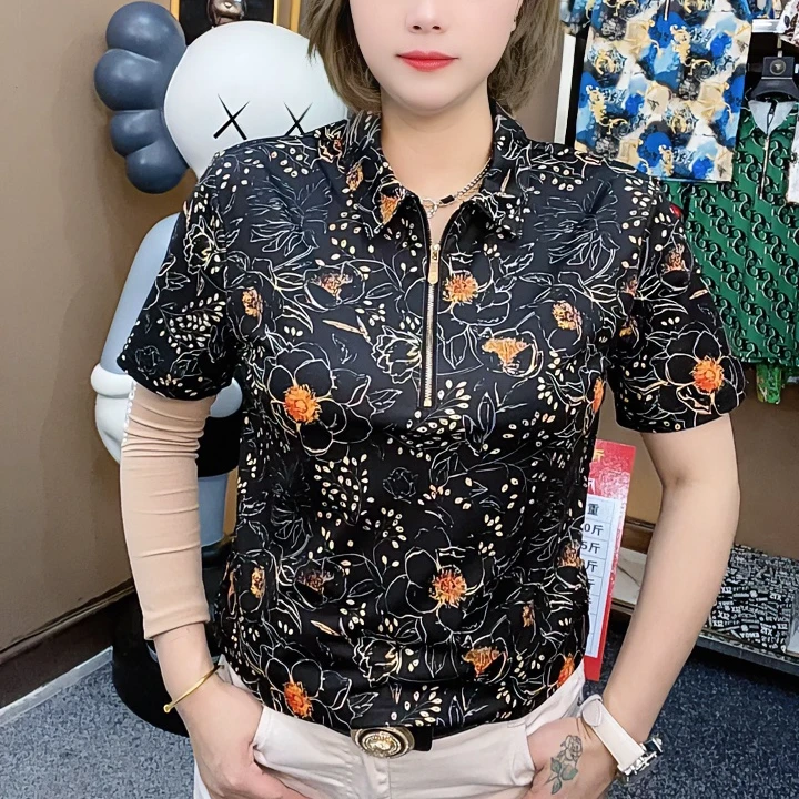 浩哥欧货轻奢新款翻领上衣百搭男士时尚休闲短袖薄款个性男款修身