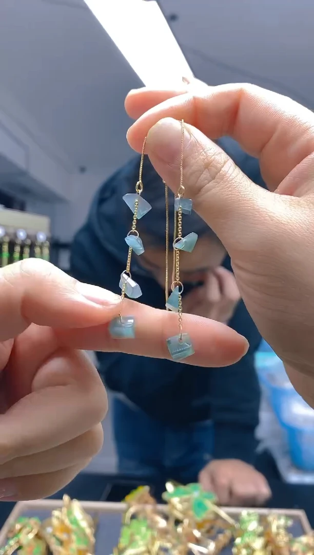 【闪购商品】翡翠耳饰合金0298翡翠耳线