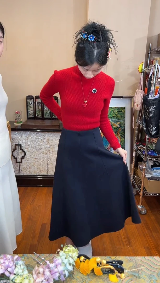 刺绣L 裙子伞裙半裙