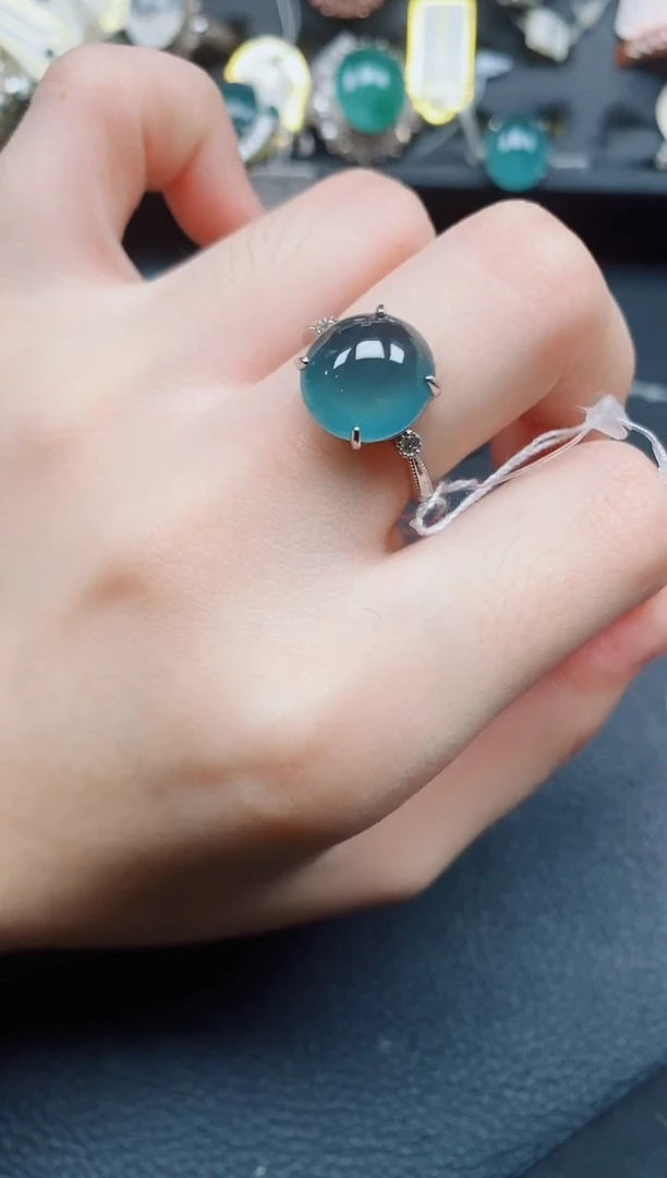 银S925镶嵌戒指翡翠翡翠