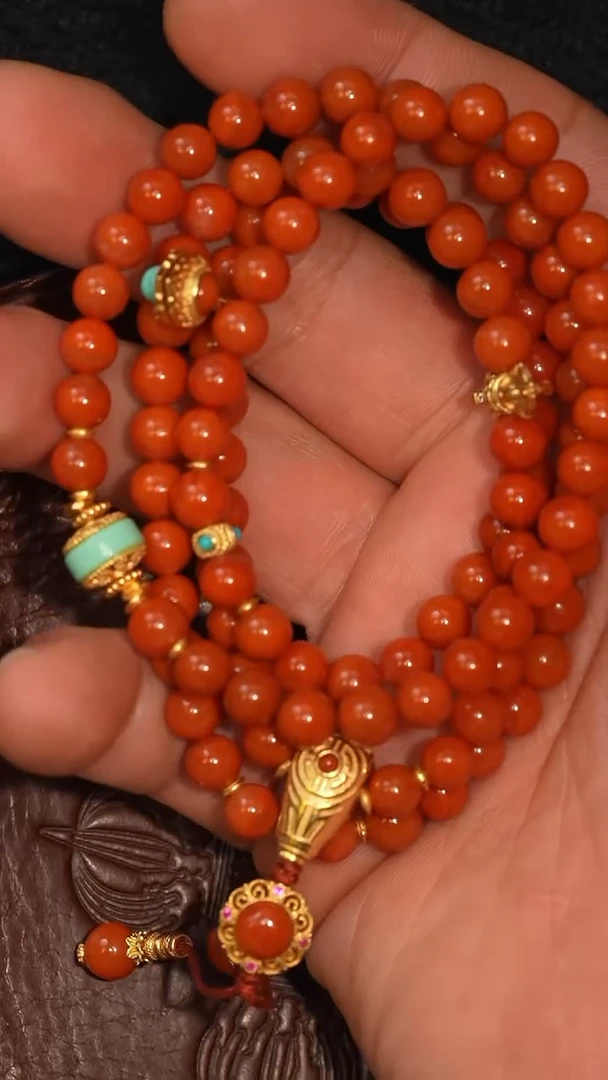 颈饰未镶嵌南红玛瑙冲赛康胡子哥，DIY一