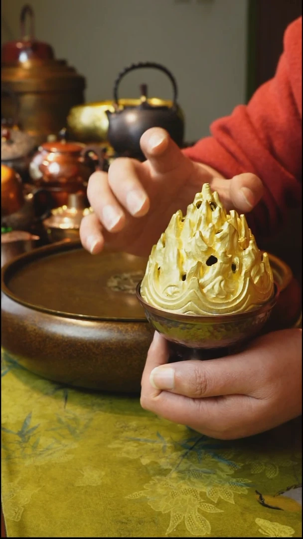 纯紫铜新款博山香炉