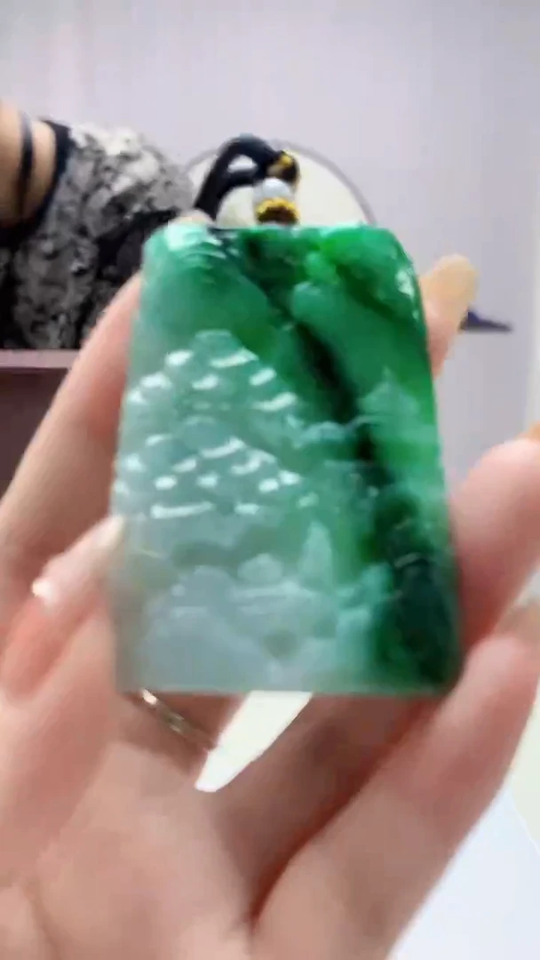 定制翡翠未镶嵌5159DD-毛货挂件268