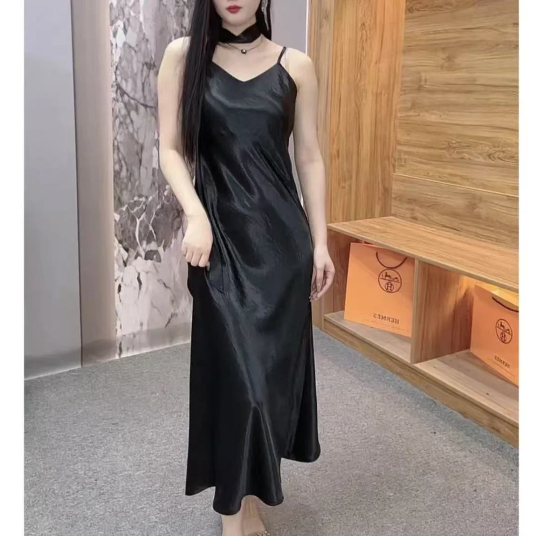 【吊带鱼尾裙】优雅气质百搭时尚收腰纯色细肩带鱼尾长裙名媛风