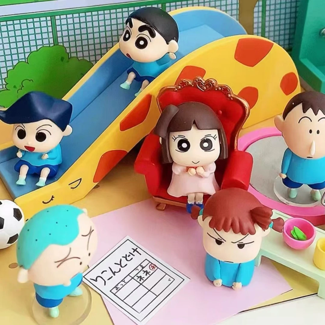 Re ment蜡笔小新双叶幼稚园系列春日部防卫队场景摆件