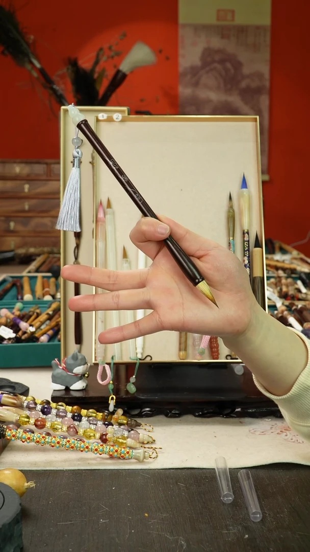 70号孤品高货毛笔链接 清水试笔 蘸墨不退