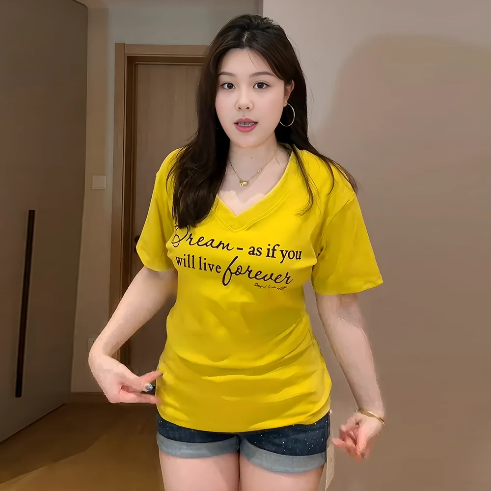 微胖大码女装辣妹字母印花正肩短袖t恤夏季胖mm修身显瘦遮肉上衣