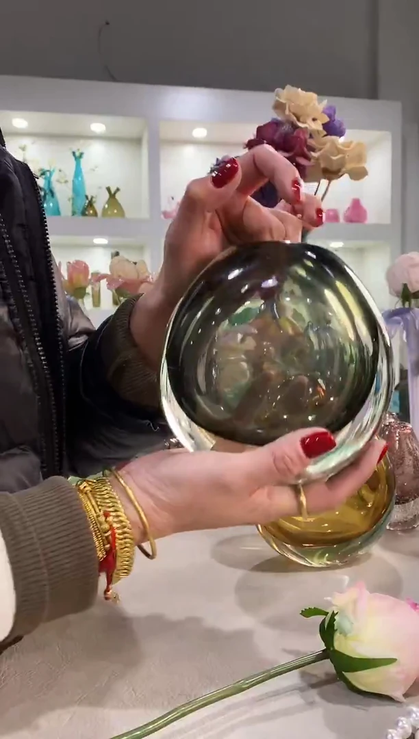 慕忆家手作琉璃花瓶瑕疵