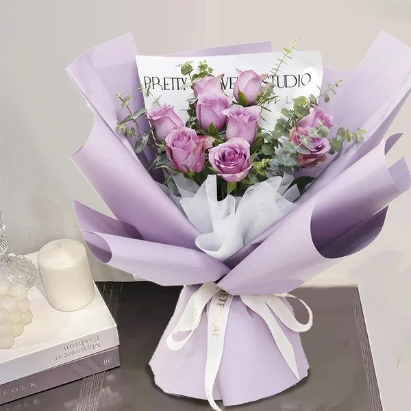 「一眼万年」9朵紫色玫瑰鲜花束