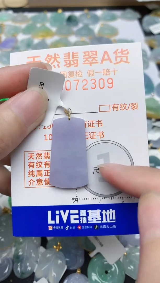 翡翠18K金镶嵌颈饰天然A货翡翠