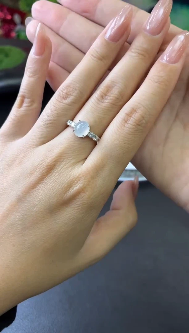 银S925镶嵌戒指翡翠戒指