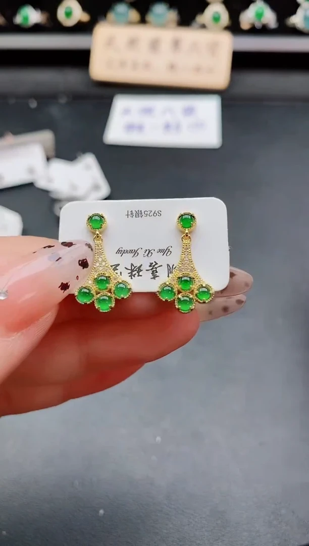 银S925镶嵌戒指翡翠1