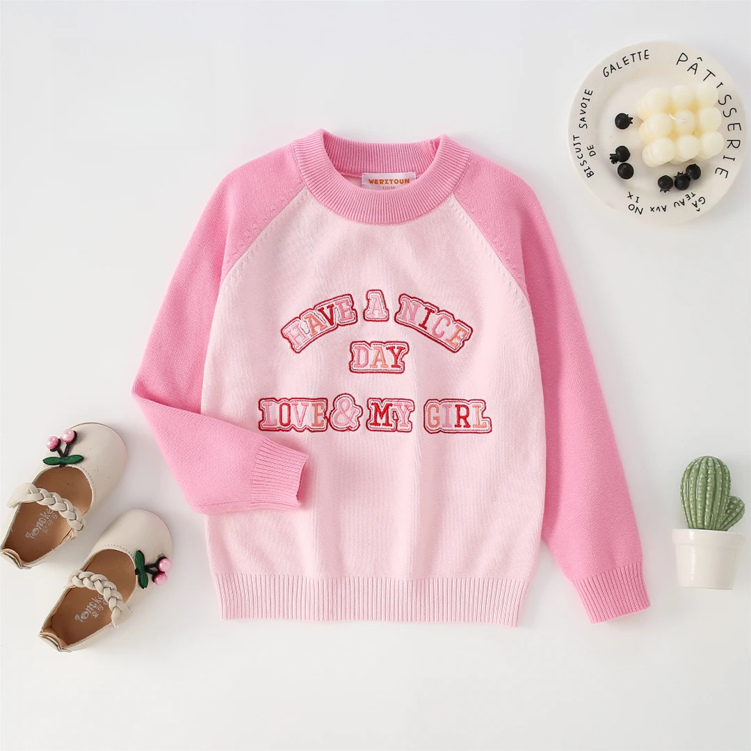 【天然棉】2025秋季新款女童打底衫长袖针织衫领套头儿童毛衣