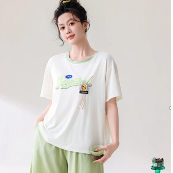 多姿设计感亲肤柔软高级感睡衣男女休闲可外穿家居服套装两件套