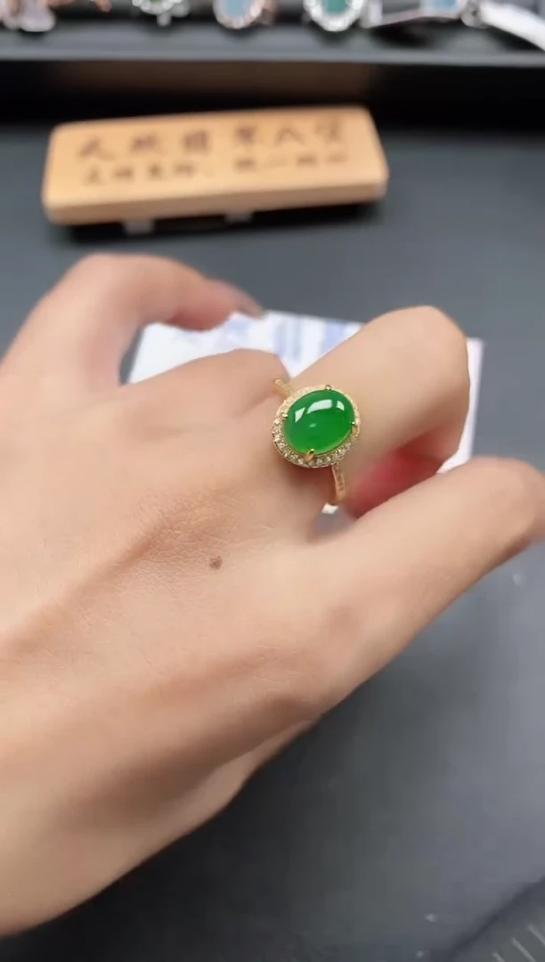 银S925镶嵌戒指翡翠111