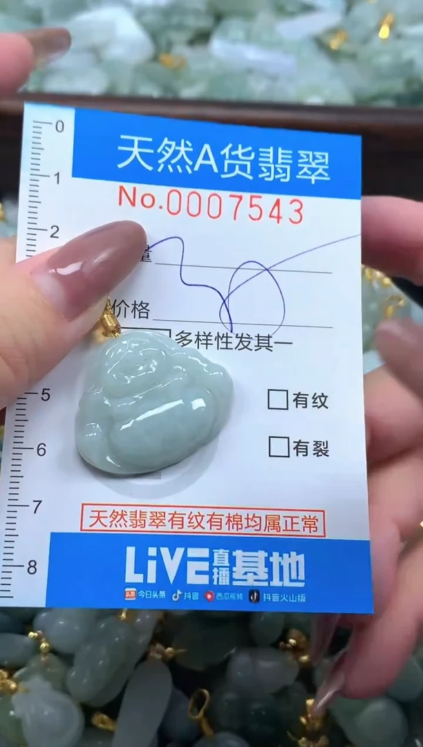 颈饰未镶嵌翡翠净货挂件-7543