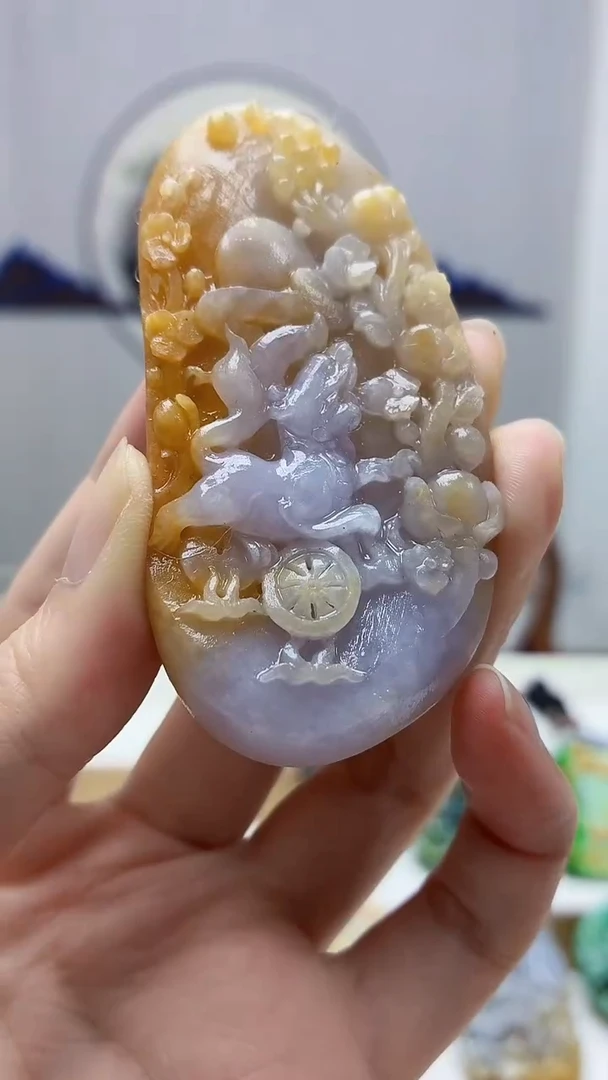 未镶嵌定制翡翠4688zm-毛货挂件73