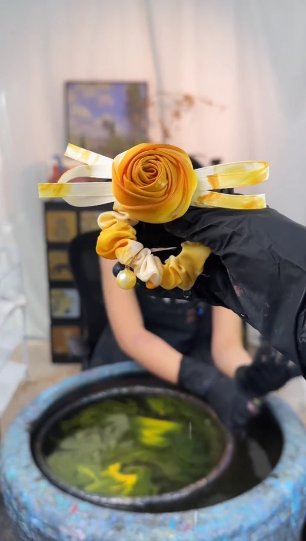 008落日熔金玫瑰发圈