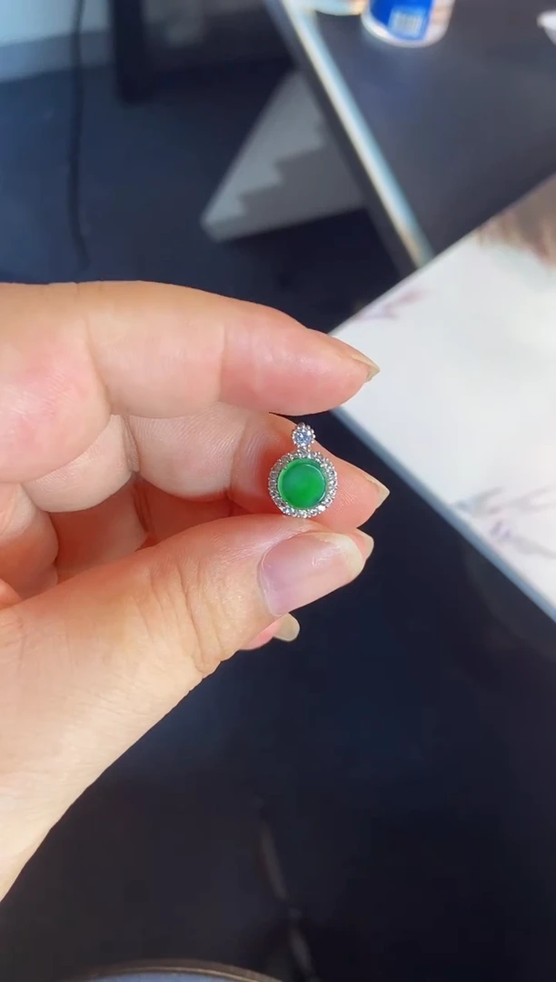 吊坠(不含链)银S925镶嵌翡翠1