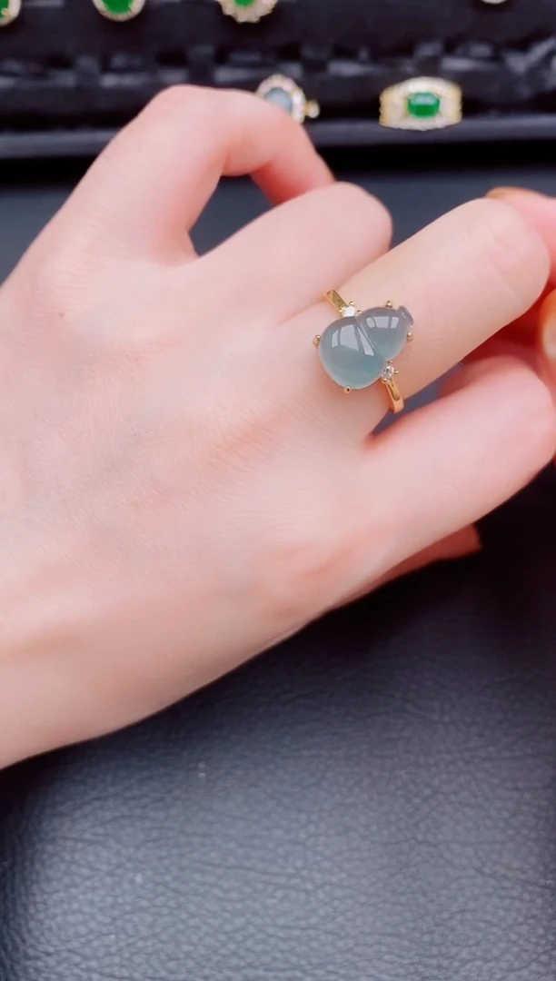 【闪购商品】翡翠戒指银S925镶嵌天然a货翡翠301