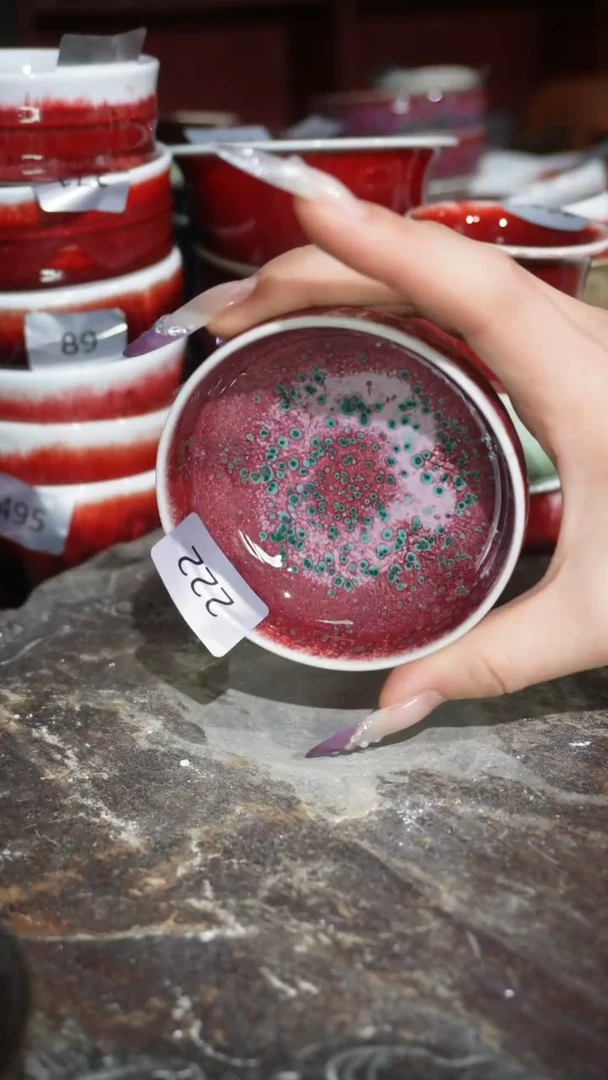 摆件陶精品窑变钧瓷茶器