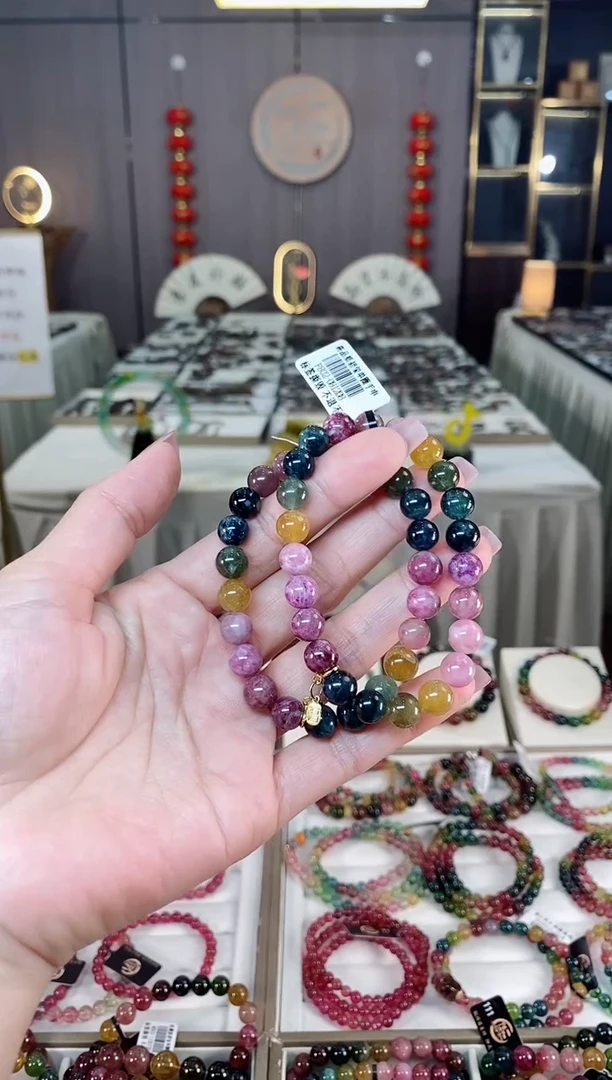 未镶嵌老矿碧玺单圈手串8mm+碧玺多样性发货一条hon