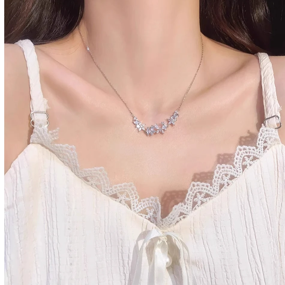 FARCOKO/法蔻 链子925银 紫藤花项链女精致设计感七夕礼物送女友