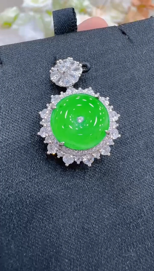 吊坠(不含链)银S925镶嵌翡翠多样性团购发一件