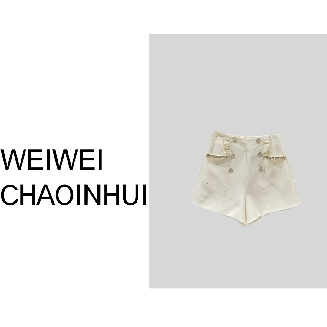 意模【薇薇高端欧货】春季【风尚潮流】轻奢镶钻双排扣短裤-30272088