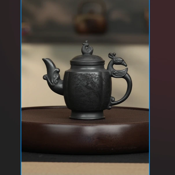 15122 原矿紫砂凤鸣壶