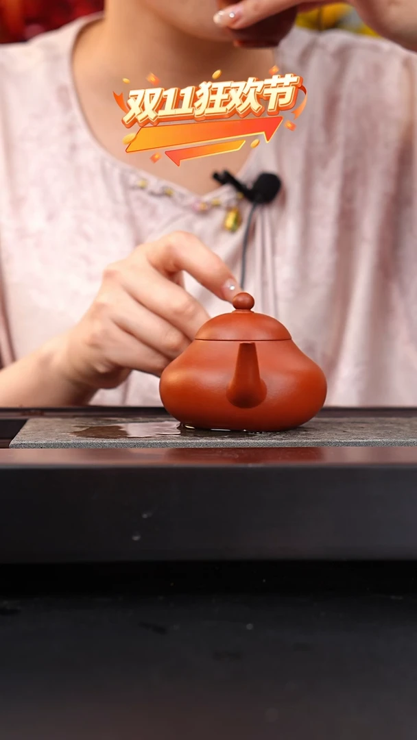 茶壶紫砂小煤窑朱泥梨形175cc陈佳欢