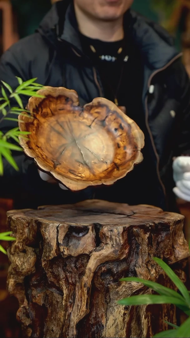 木雷击枣木果盘