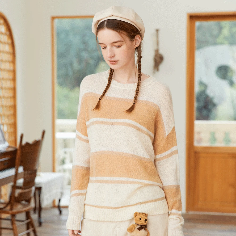 【敏敏专属】Famecoco法式条纹针织衫毛衣打底衫上衣F195DB139