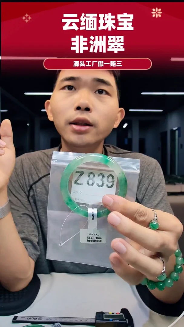 未镶嵌手镯石英质玉（非洲翠）57圈口Z839