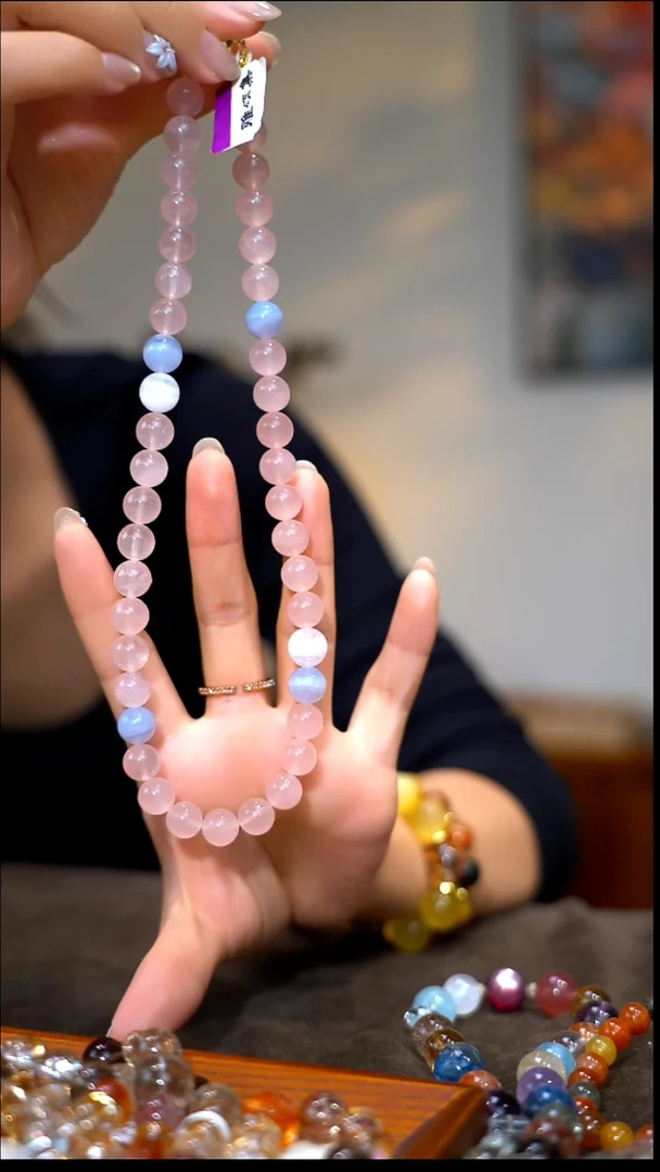 未镶嵌手链水晶粉水晶