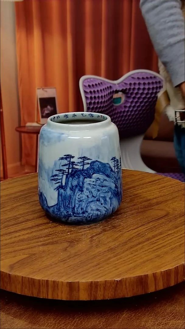 杯子陶景德镇手工手绘釉下彩陶瓷，冰裂釉