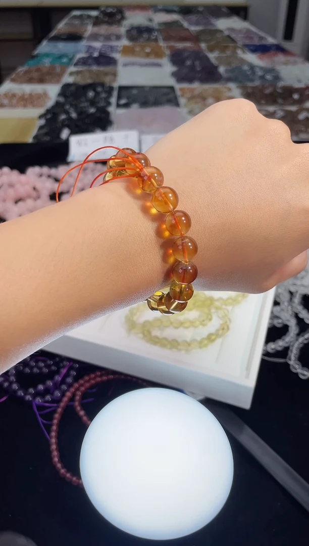 水晶手链未镶嵌天花板黄塔晶手串10mm/多样性发一