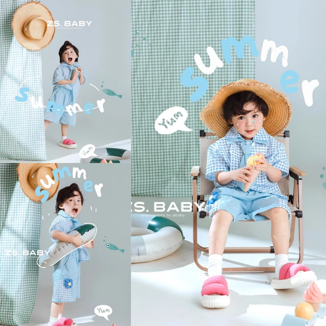 儿童摄影服装夏天冰激凌宝宝照影楼男女小童艺术照写真拍照服装