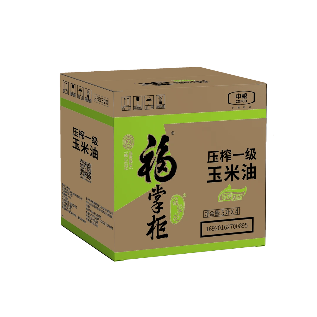 中粮福掌柜非转基因压榨一级玉米油5L*4（整箱）